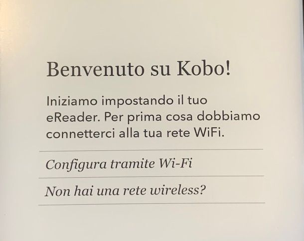 Connessione Wi-Fi Kobo