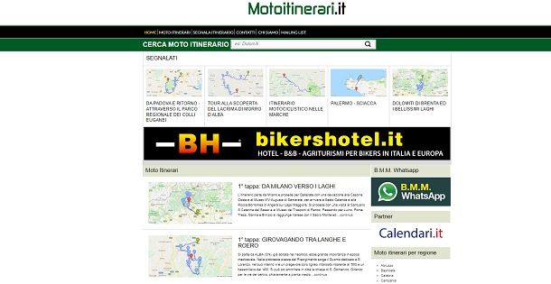 Homepage Motoitinerari.it 