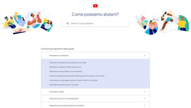 YouTube Centro assistenza