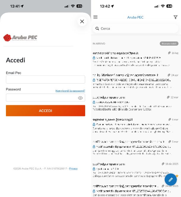 Aruba PEC Mobile