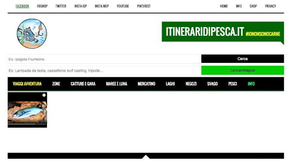 Home page sito Itinerari di pesca