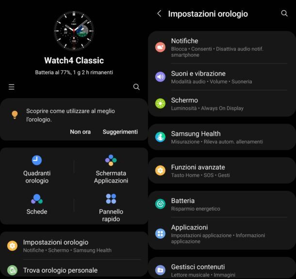 App per Samsung Watch