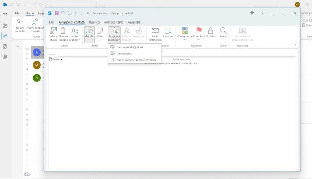 creazione mailing list su Outlook