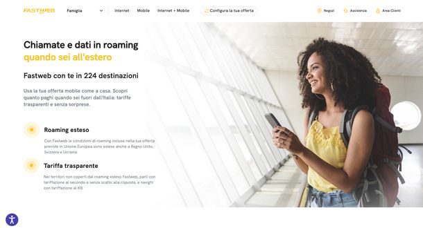 Fastweb offerte per l'estero 2023