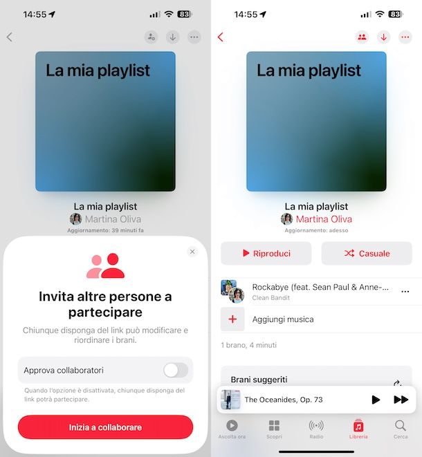 Playlist condivisa Apple Music