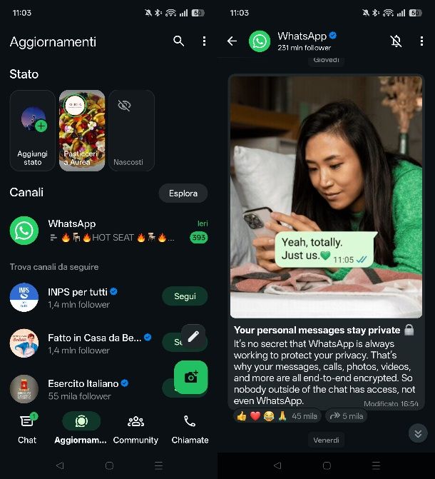 Come seguire un canale WhatsApp