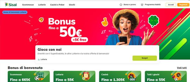 Bonus casinò senza deposito Sisal