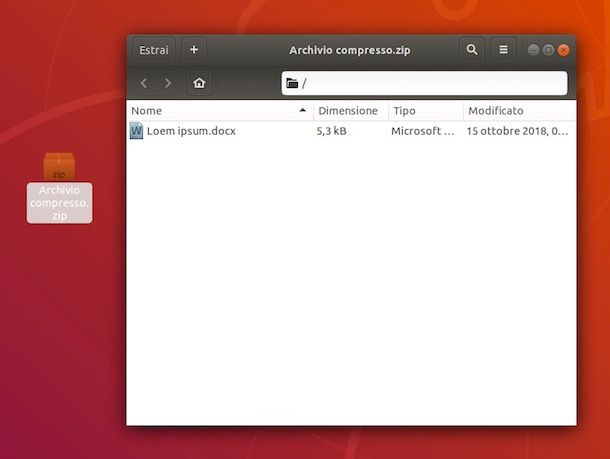 Come decomprimere un file ZIP su Ubuntu