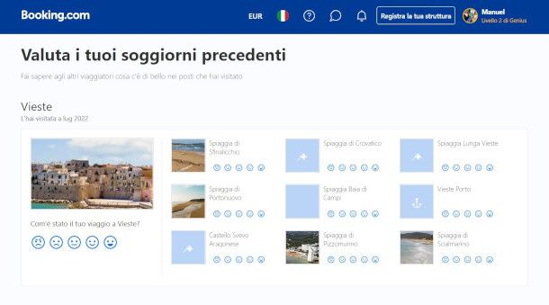 recensione località su Booking