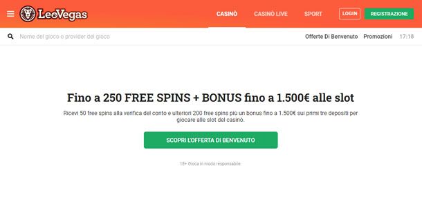 Spin gratis Leo Vegas
