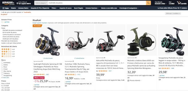 Amazon risultati di ricerca articoli da pesca