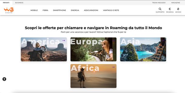 WINDTRE offerte per l'estero 2023