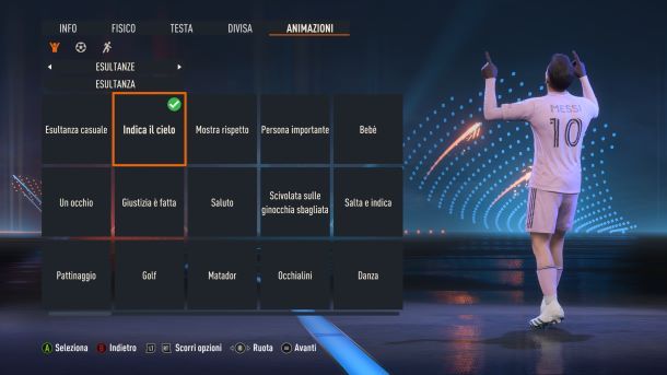 Come creare Messi su FIFA esultanza
