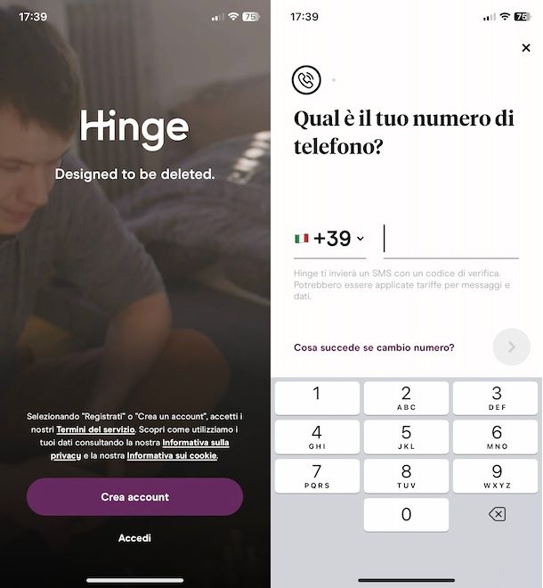 Iscriversi su Hinge