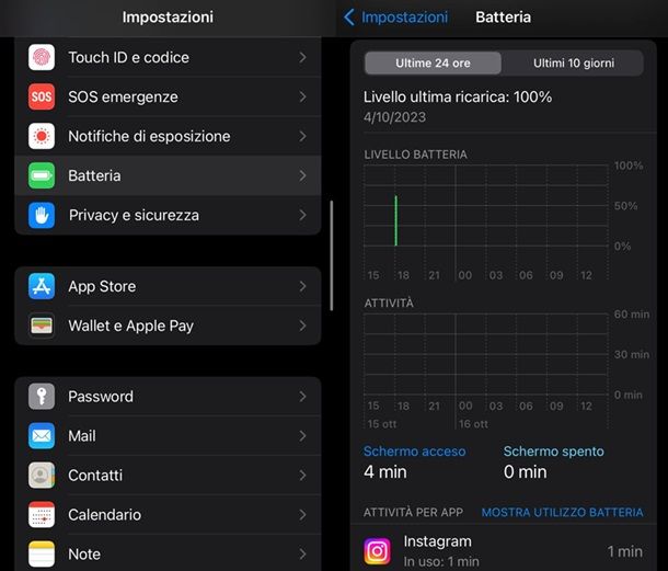 Batteria iOS iPadOS