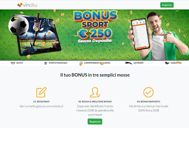 Bonus scommesse online Vincitu