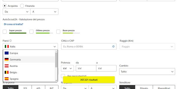 AutoScout24 per comprare auto usate in Germania