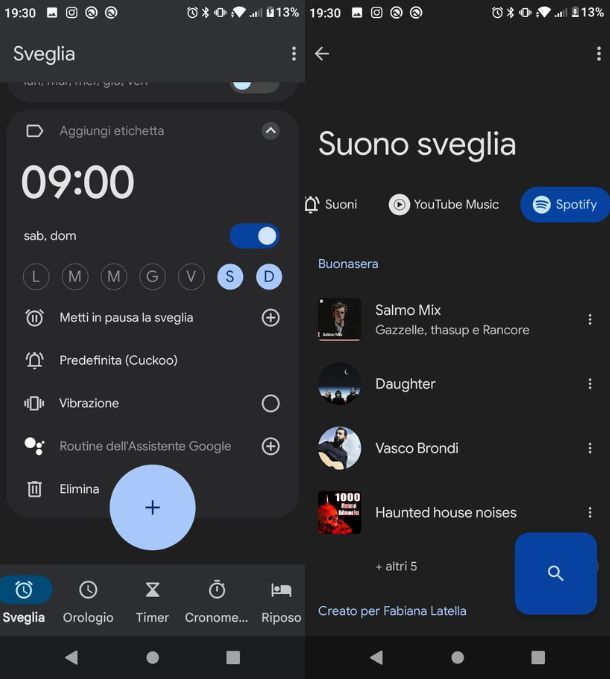 Sveglia con musica Android