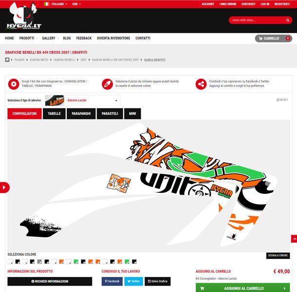 Hyena sito grafiche moto personalizzate