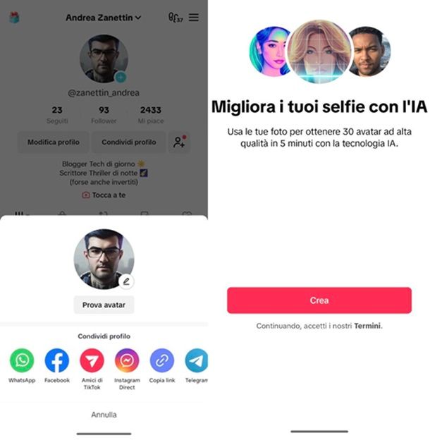 Come generare Avatar IA TikTok