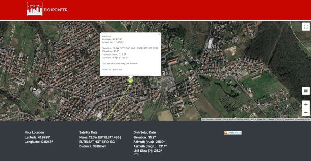 schermata sito DishPointer