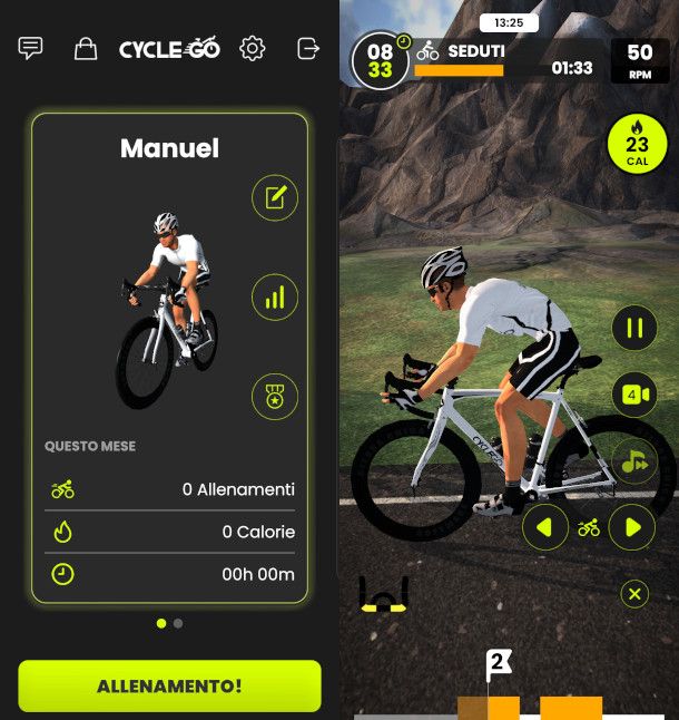 schermate app CycleGo