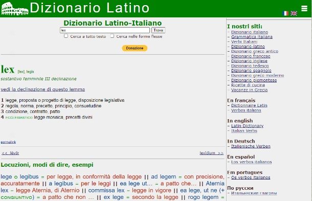 dizionario latino olivetti