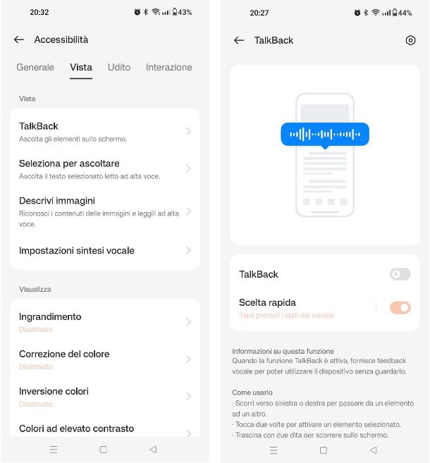 Come disattivare TalkBack su OPPO