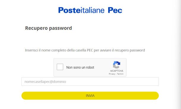Recuperare password PEC Poste Italiane