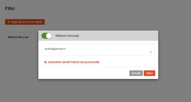 Sbloccare mittente Virgilio Mail