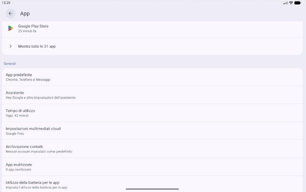 Eliminare le app superflue