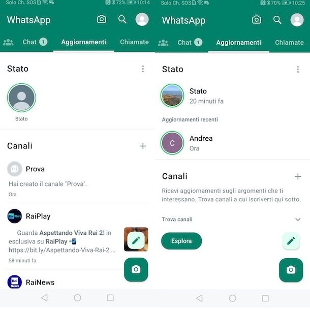 Canali WhatsApp su Android