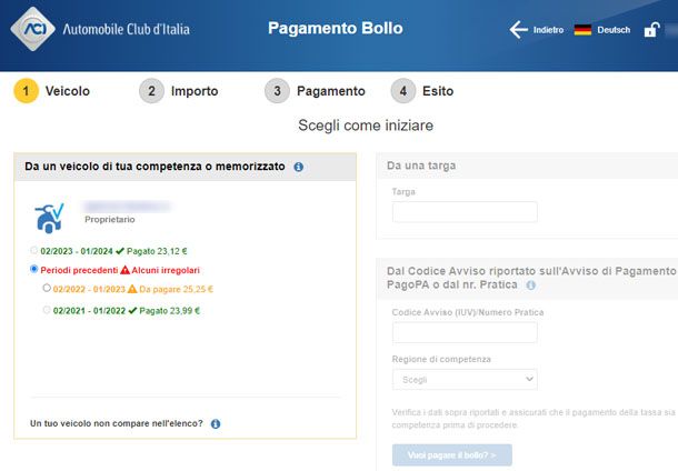 Servizio bollo online ACI