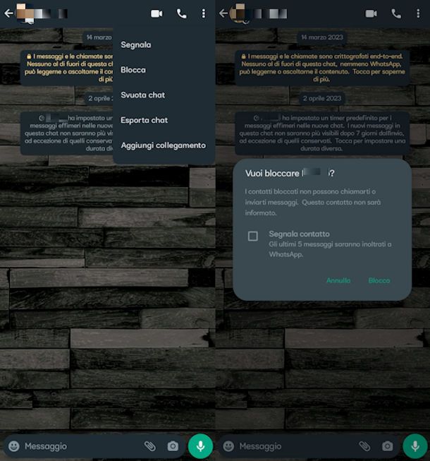 Come bloccare contatto WhatsApp su Android