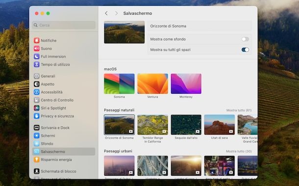 Salvaschermo macOS