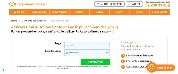 ComparaSemplice per assicurazioni auto