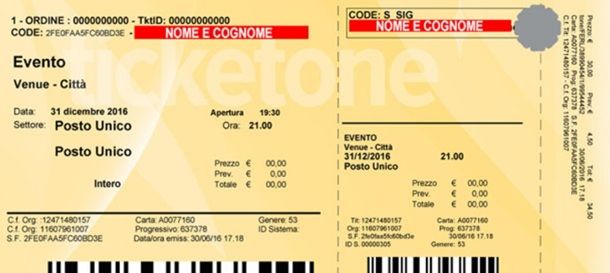 ticketone biglietto