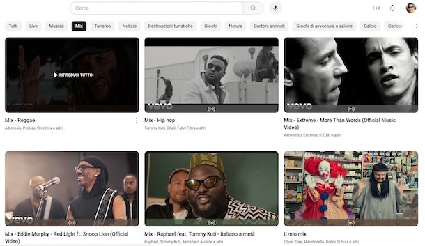 Mix di YouTube