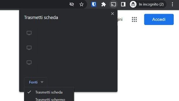 Google Cast sdoppiare lo schermo