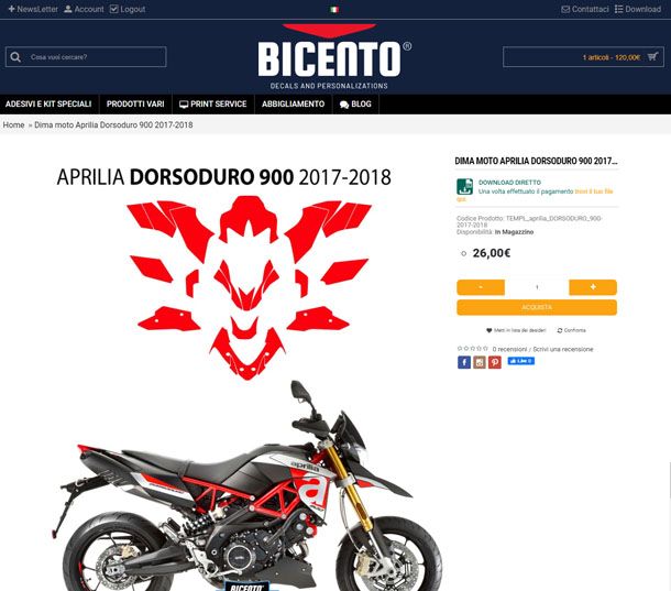 Bicento per grafiche moto