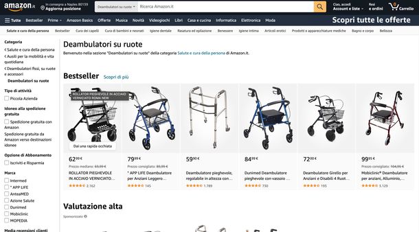 Amazon ausili per disabili