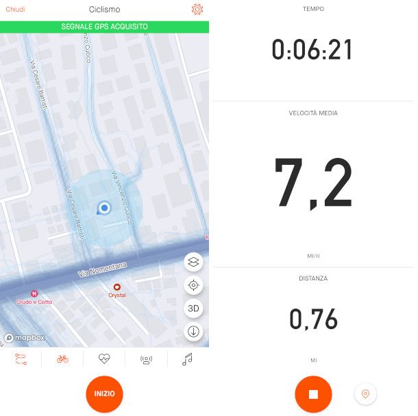 schermate app Strava