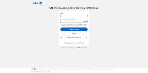 Come iscriversi a LinkedIn da PC