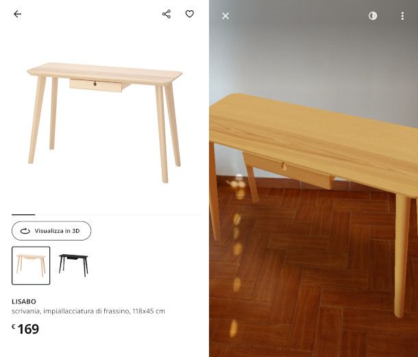 funzioni AR app IKEA