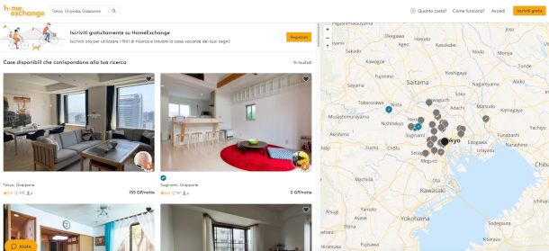 risultati di ricerca sito Home Exchange