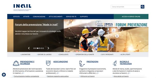 INAIL sito home page