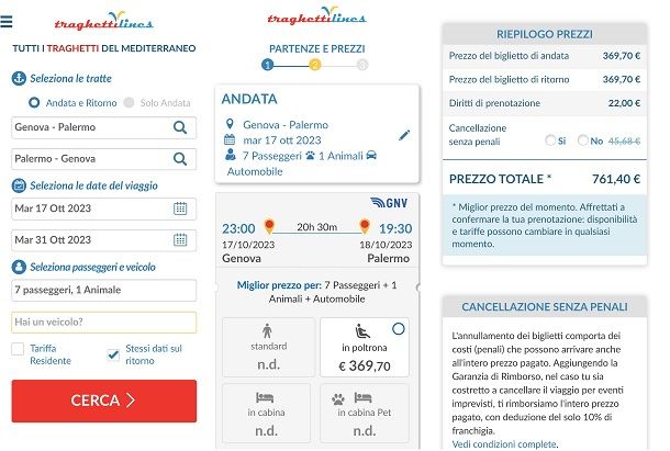 Traghettilines app