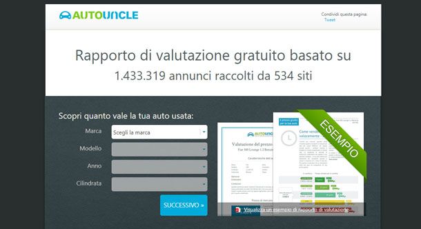 Valutazione auto su AutoUncle