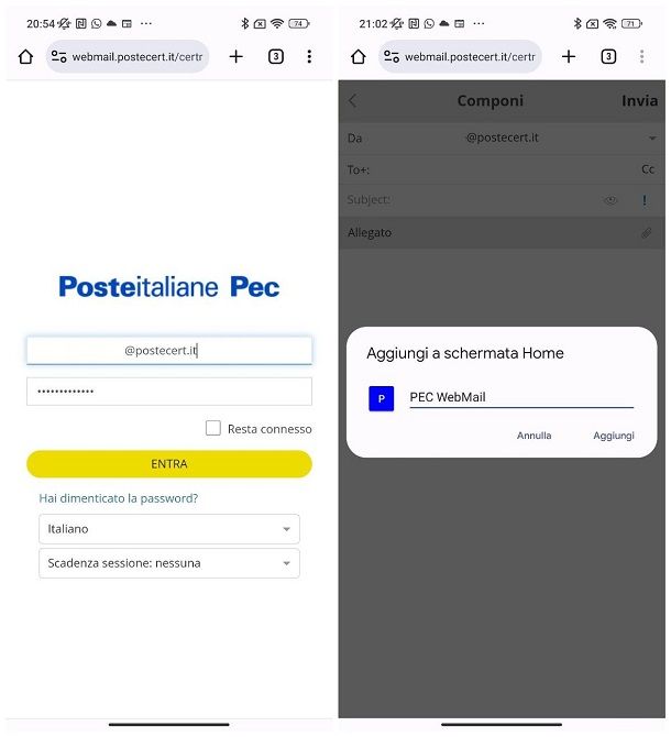 Come leggere la PEC di Poste Italiane senza app