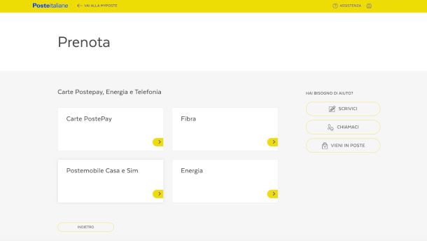 Prenotazione online ufficio postale